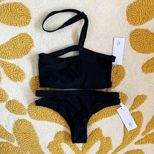 Aila Blue black bandeau bikini